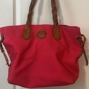 Dooney & Bourke Pink Tote with Brown Accents